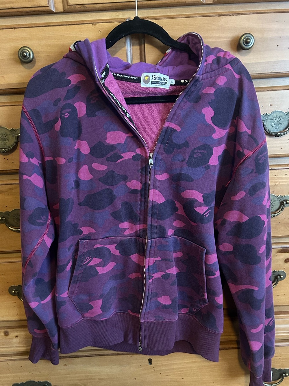 Bape color camo shark wide full zip double hoodie size men’s XL Zipper Issue